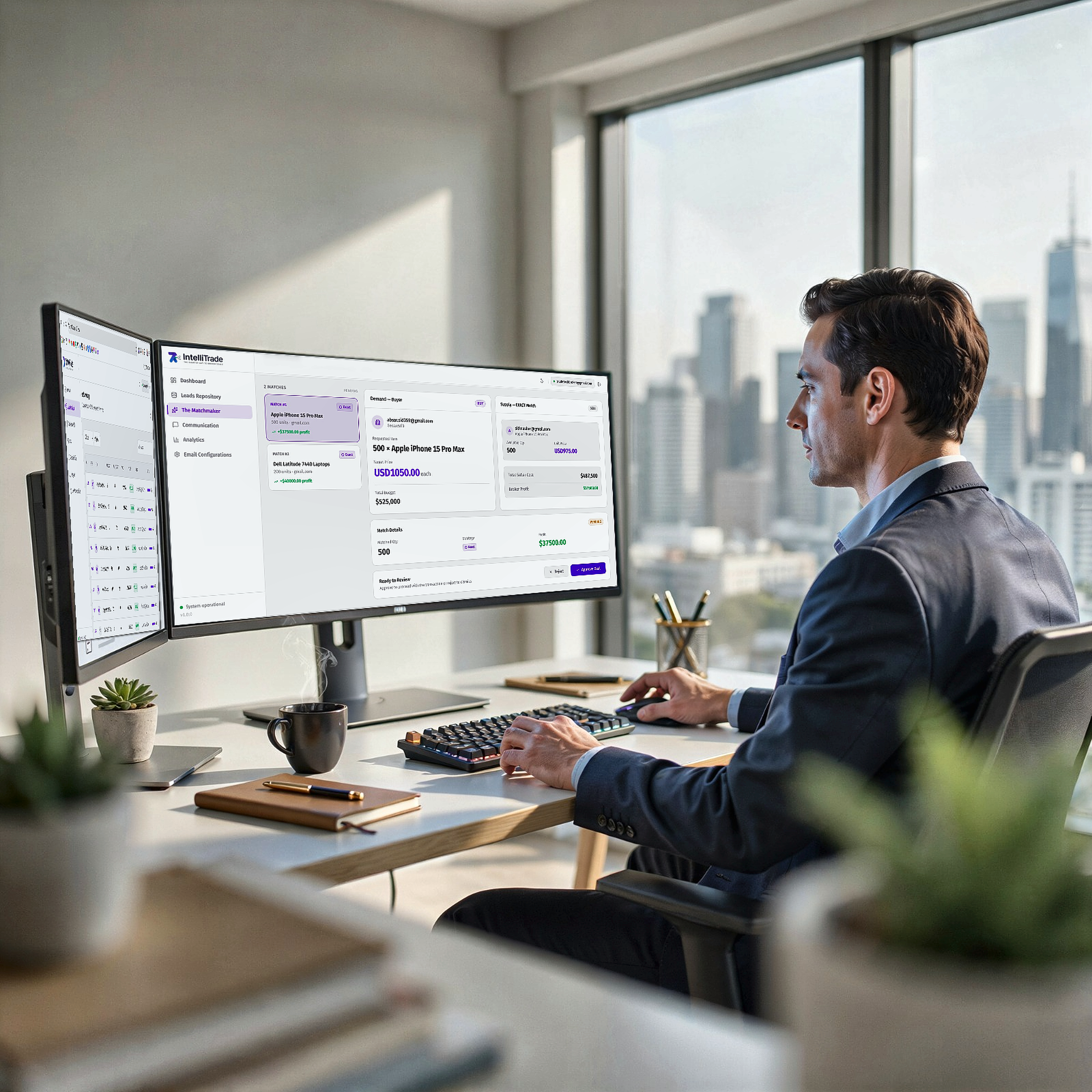 IntelliTrade AI Commodity Brokerage Dashboard Interface